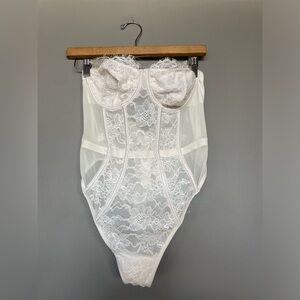 Victoria secret Elegant White Lace Bodysuit